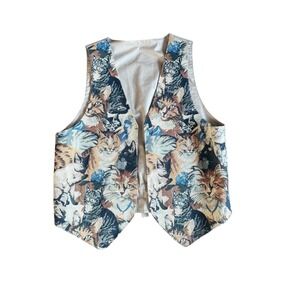 Unbranded Tapestry Cat Vest Women L Multicolor